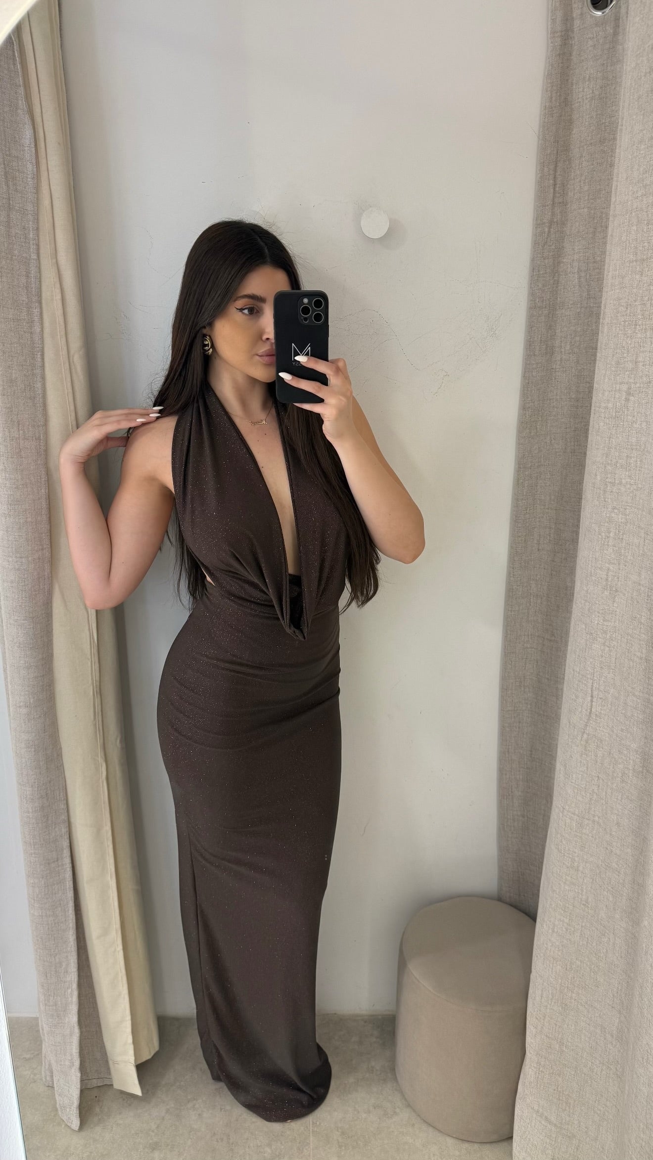 Mery Maissy Collection Dress Glitter Brown