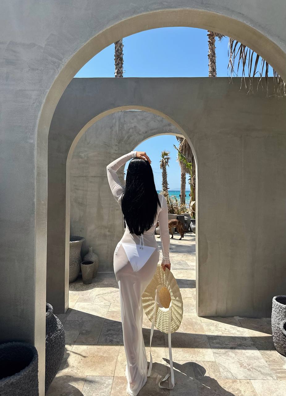 Naxos Mesh Dress White