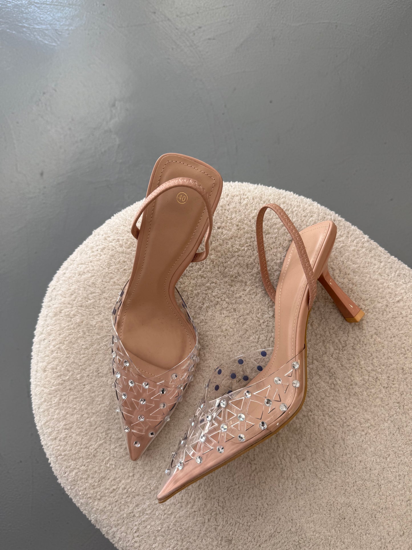 Beige Diamond Heels