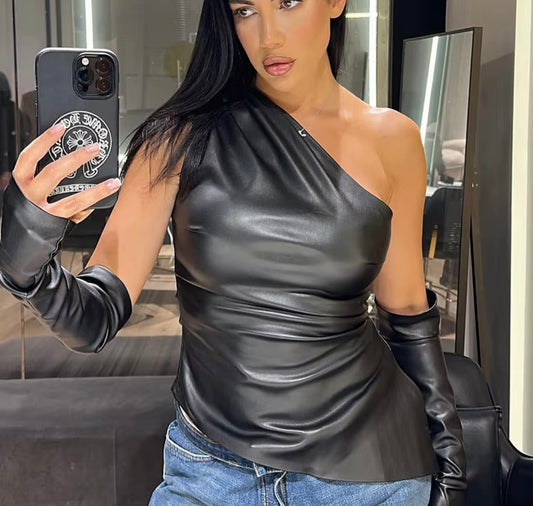 Keily Leather Top