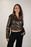 Leather Crop Coat