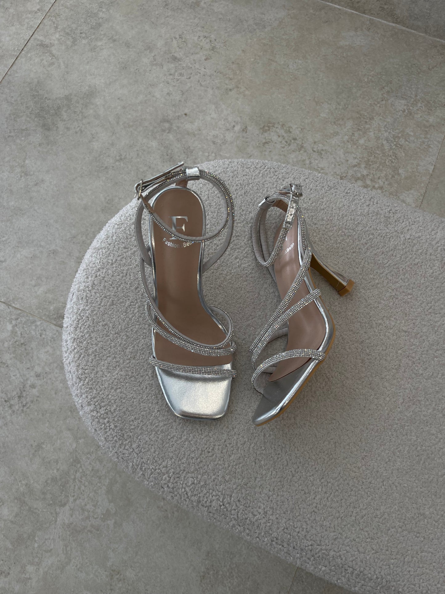 Silver Heels With Diamonds