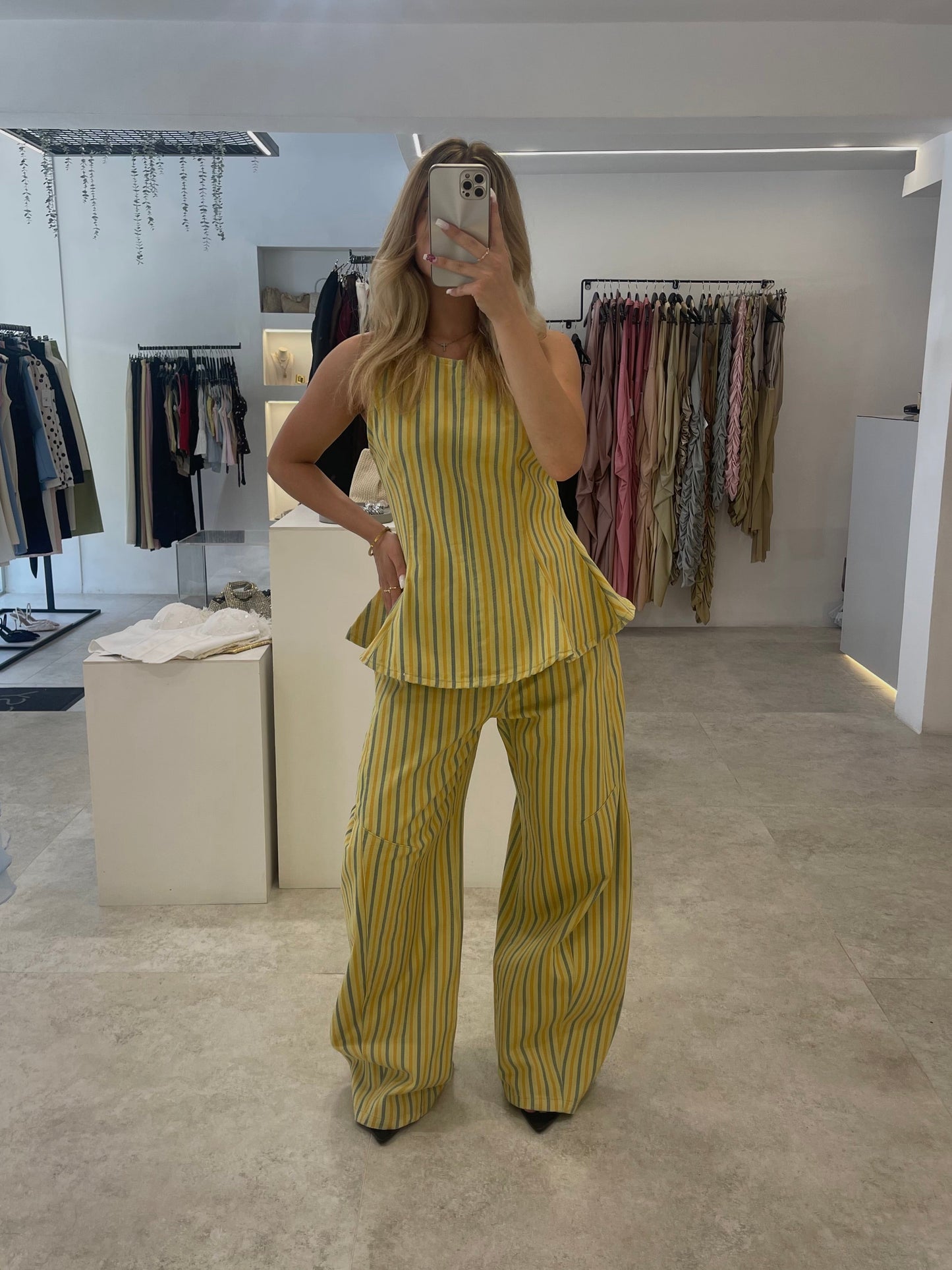 Striped Jean Set