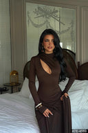 Long Sleeve Maxi Dress Brown