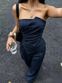 Strapless Striped Set