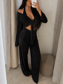 Yara Maissy Collection Beachwear Mesh Pants Set Black
