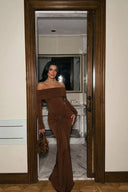 Fenia Long Sleeve Dress Brown