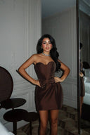 Sia Mini Brown Dress