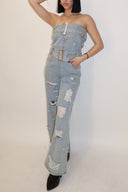 Strapless Jean Jumpsuit