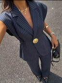 Striped Vest Suit