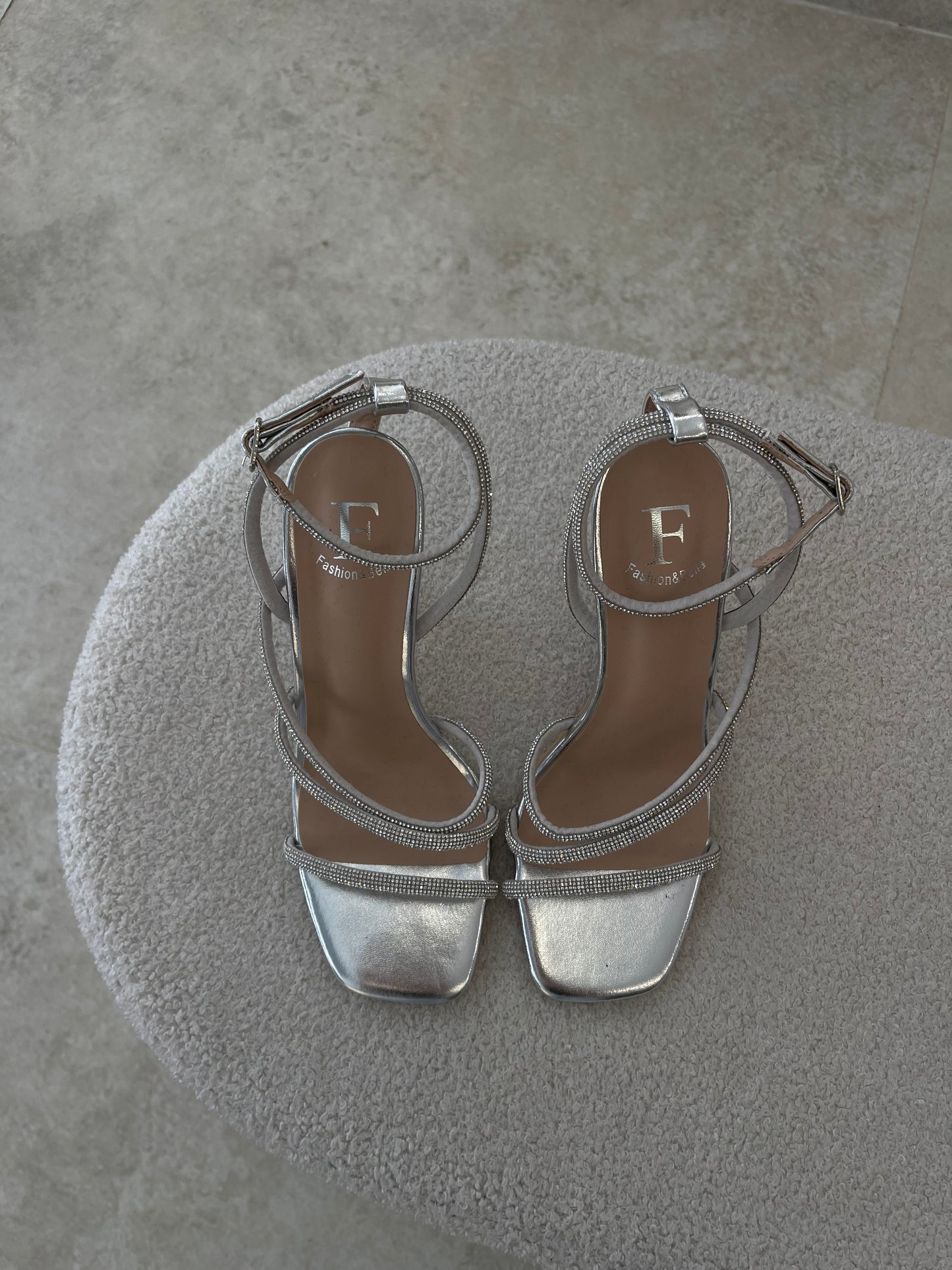 Silver Heels With Diamonds