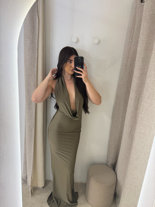 Mery Maissy Collection Dress Khaki