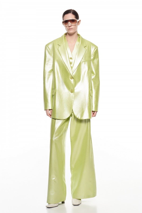 Lumina Metallic Blazer in Lime