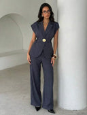 Striped Vest Suit