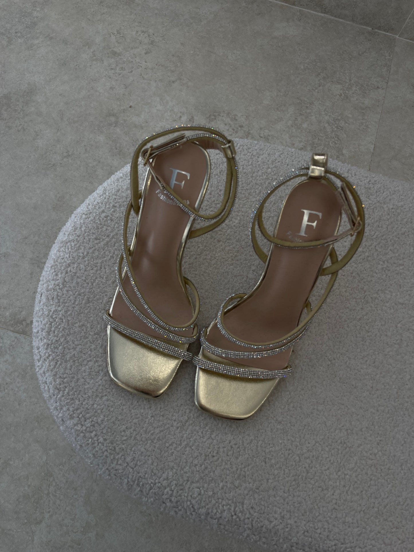 Gold Heels With Diamonds