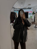 Leather Oversized Blazer
