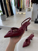 Red Wine Heels With Straps