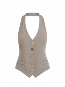 Beige Vest Top