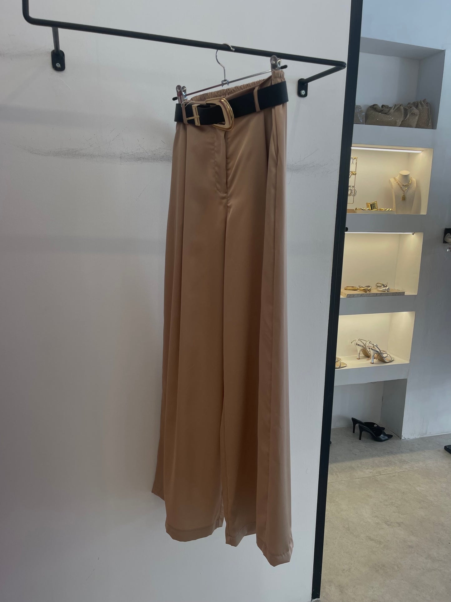 Satin Pants With Belt