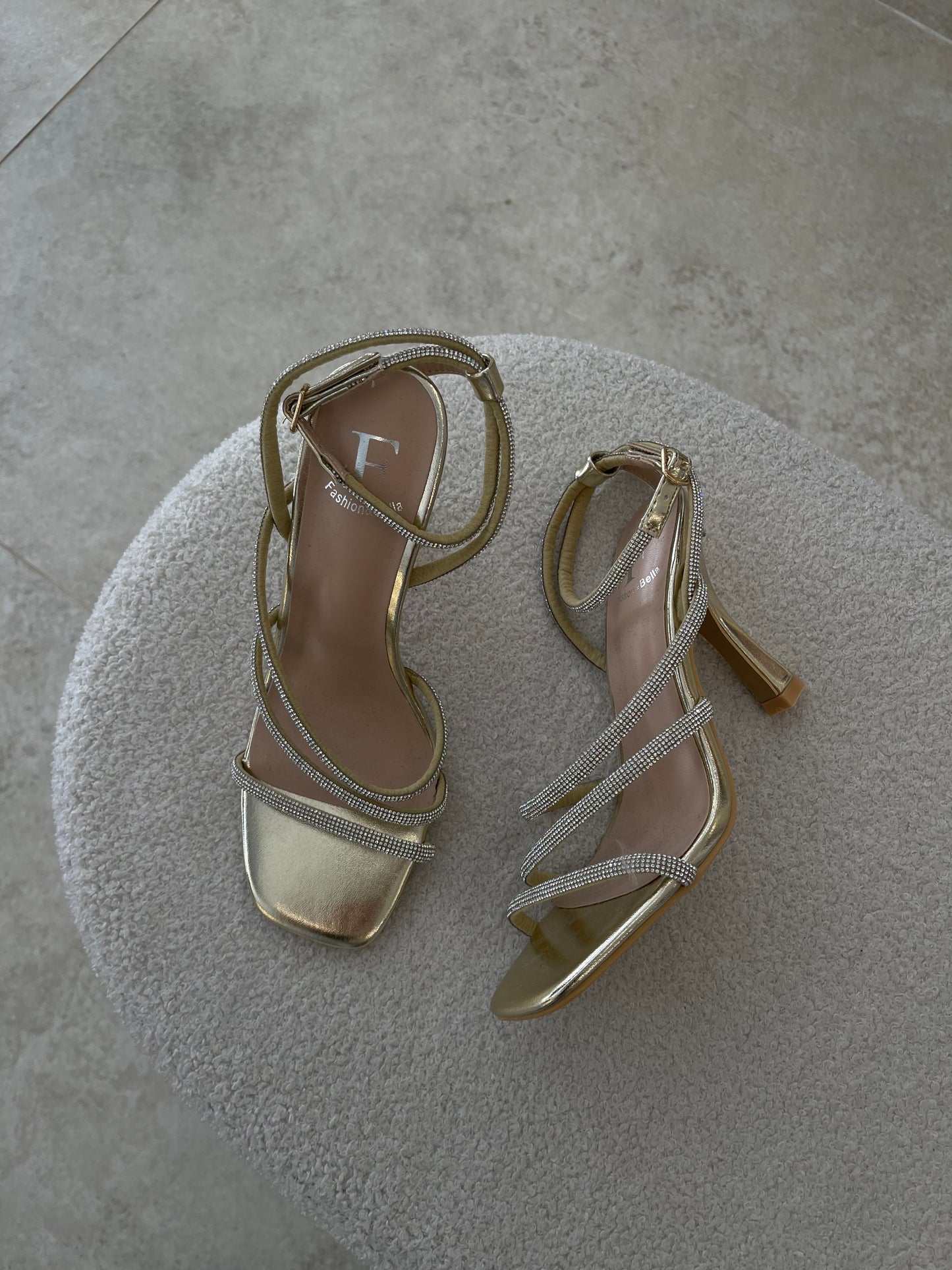 Gold Heels With Diamonds
