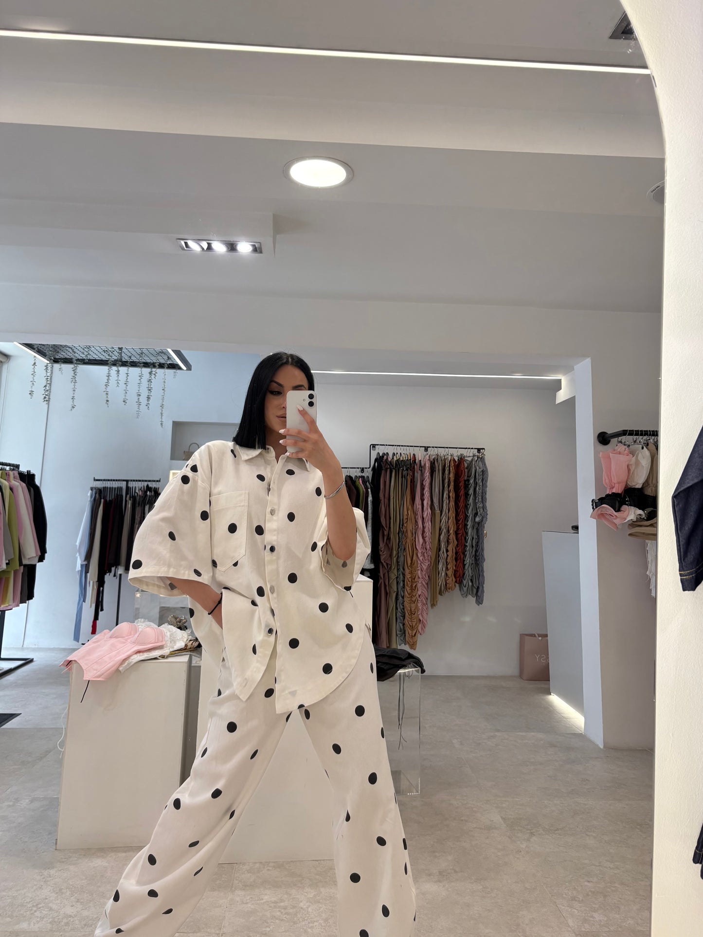 Lumina White Polka Dot Set