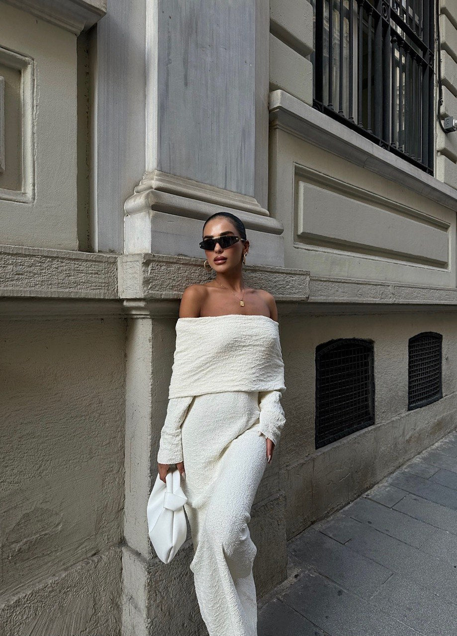 Yulia Off-Shoulder Dress White