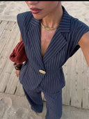 Striped Vest Suit