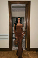 Fenia Long Sleeve Dress Brown