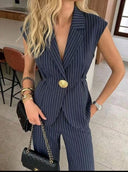 Striped Vest Suit