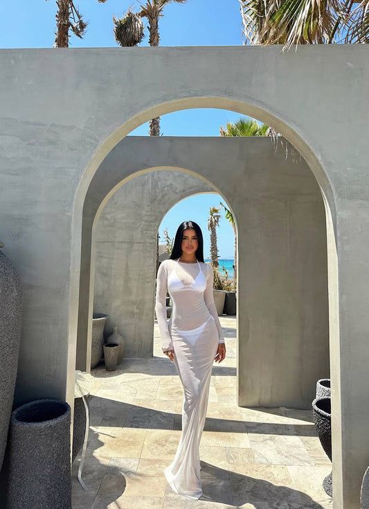 Naxos Mesh Dress White