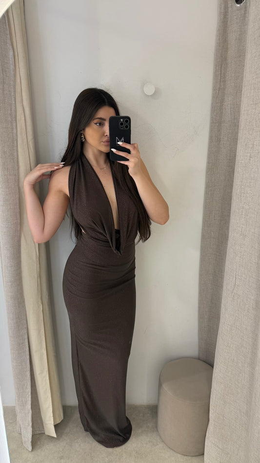 Mery Maissy Collection Dress Glitter Brown