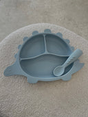 Silicone Dinosaur Suction Plate With Spoon