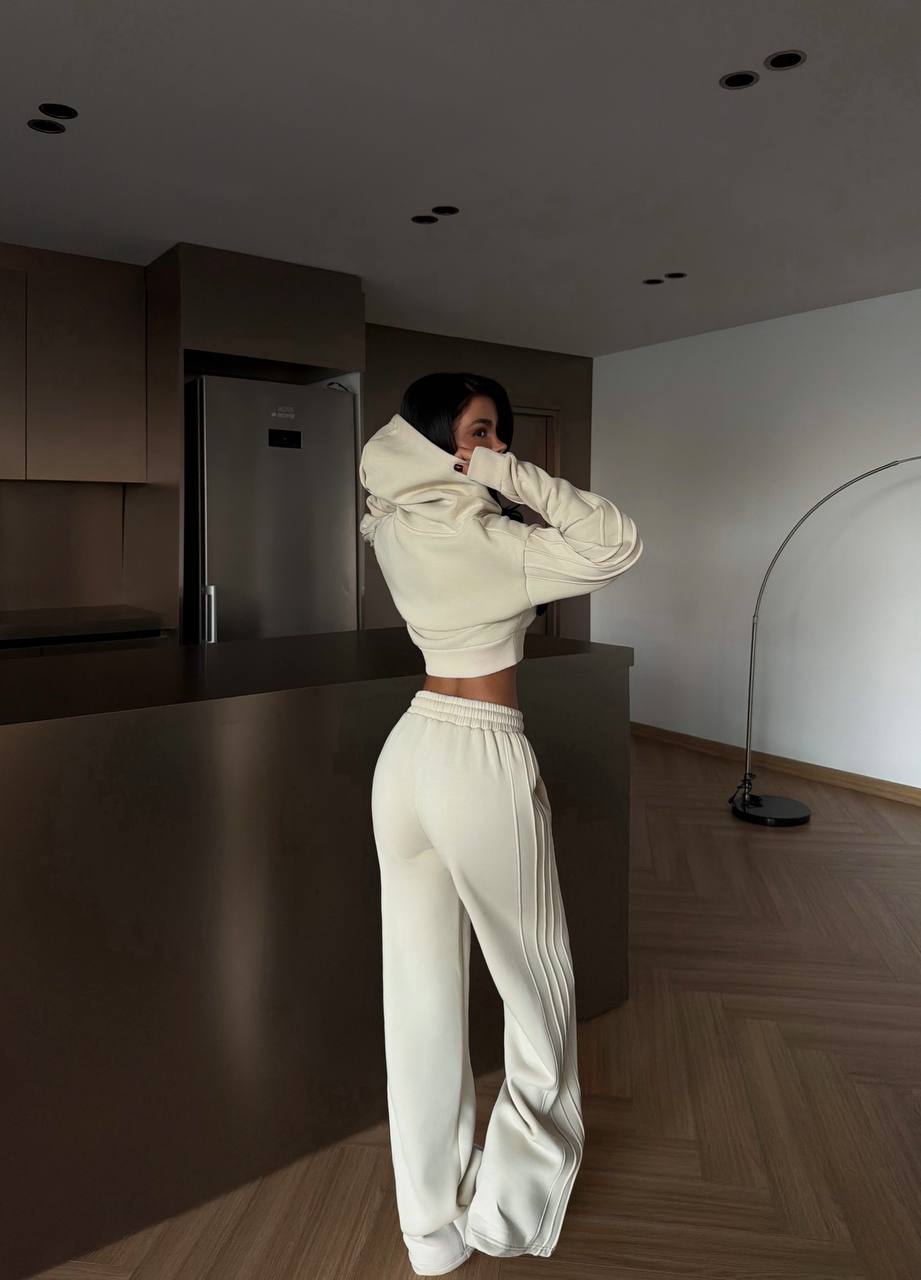 Zina Crop Tracksuit Beige