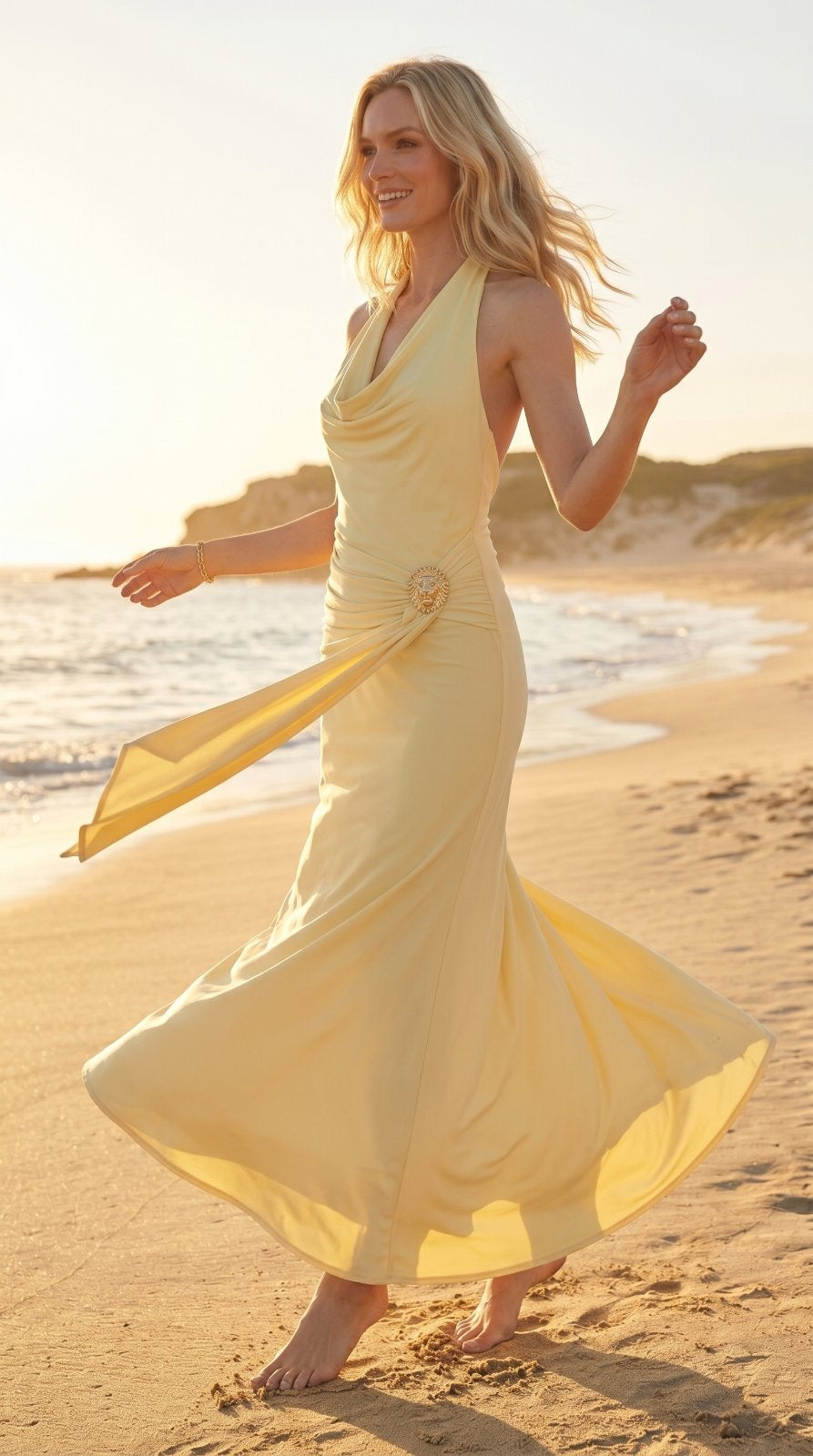Maxi Dress With Gold Detail