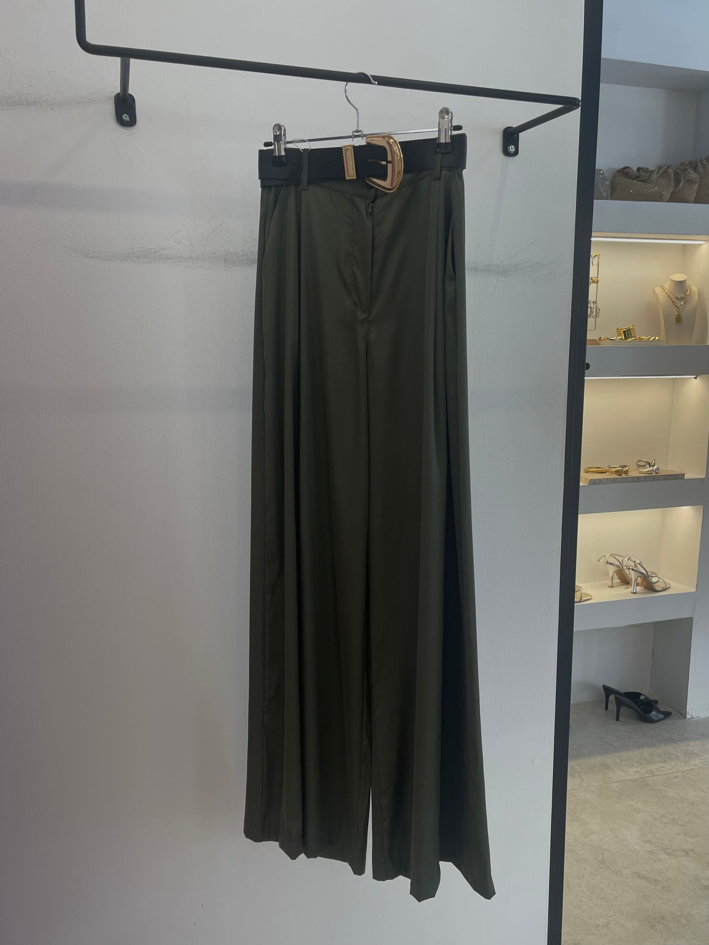 Satin Pants With Belt