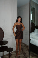 Sia Mini Brown Dress