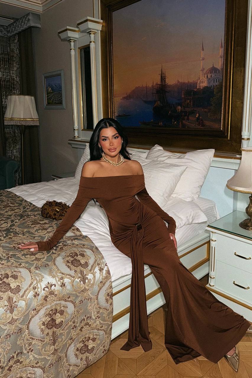 Fenia Long Sleeve Dress Brown