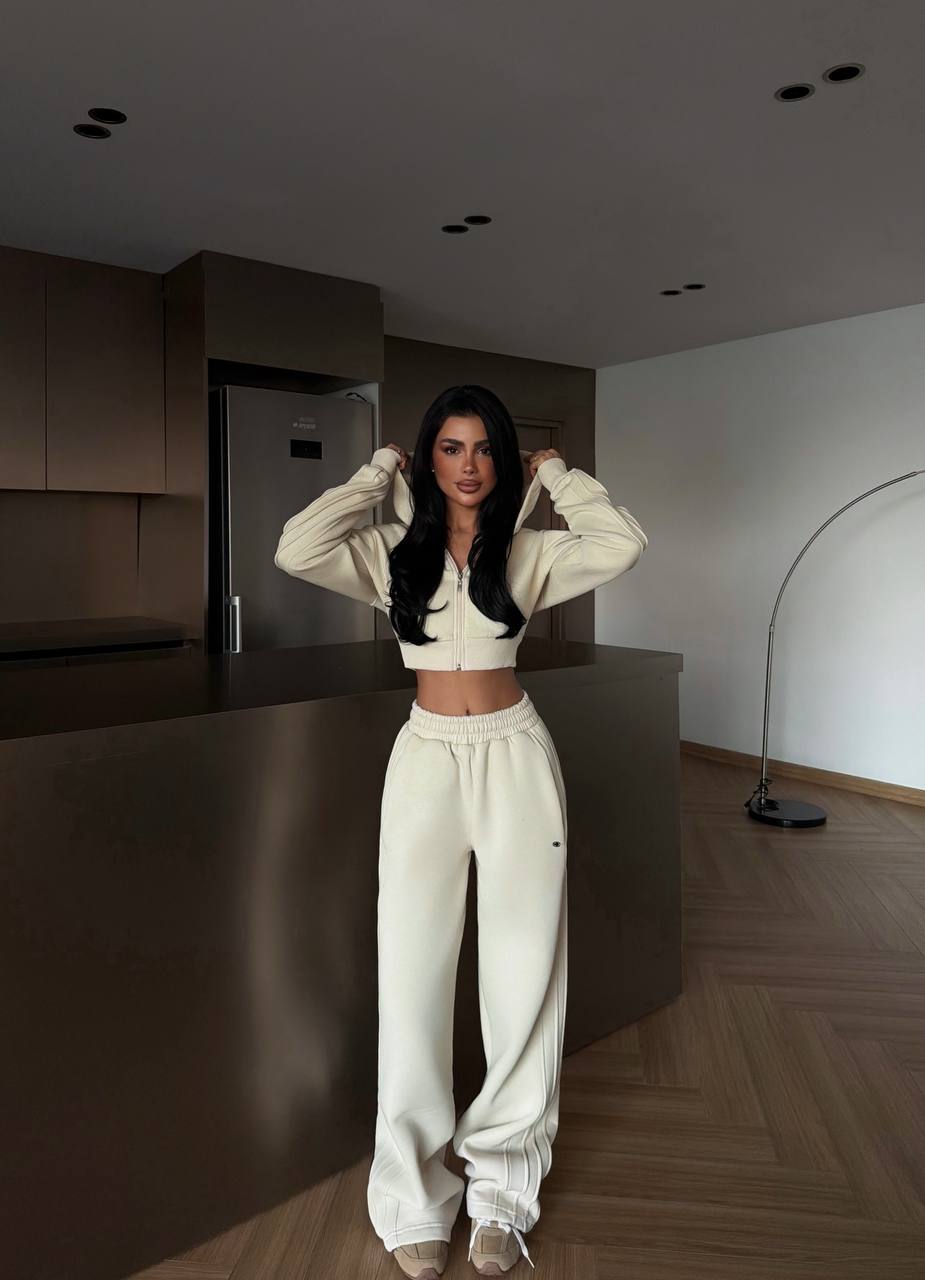 Zina Crop Tracksuit Beige