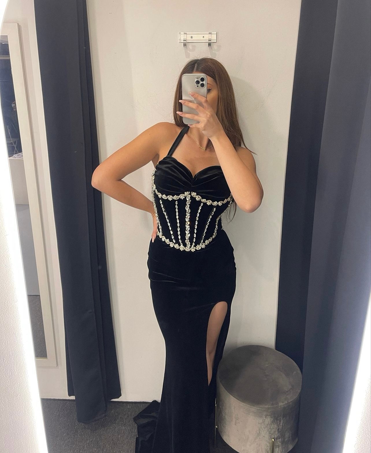 Elisia Exclusive Black Velvet Dress