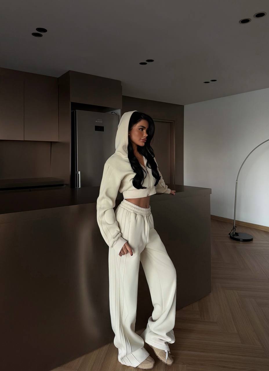 Zina Crop Tracksuit Beige