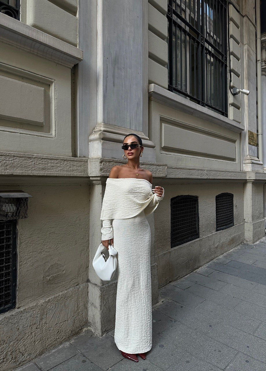 Yulia Off-Shoulder Dress White