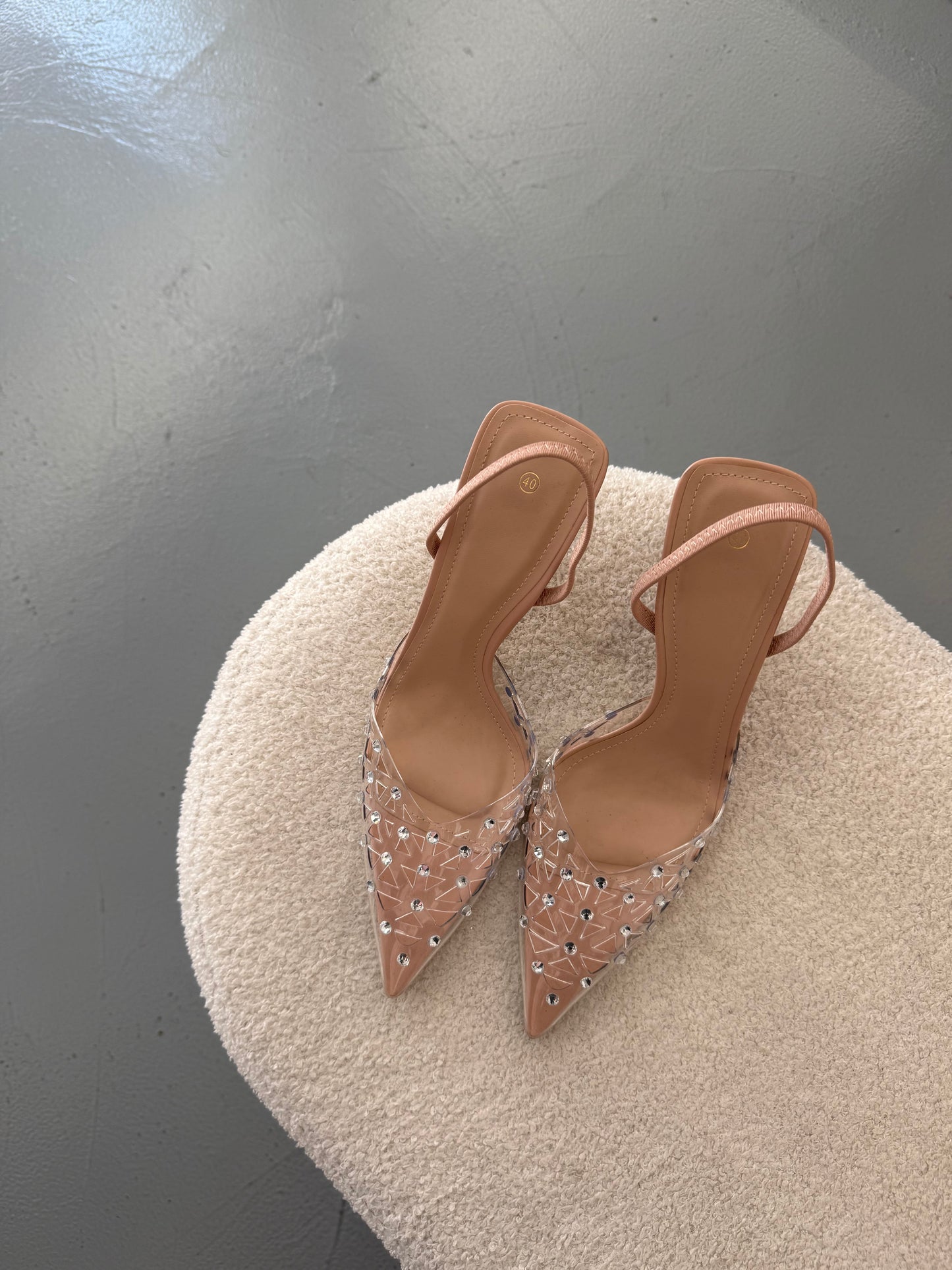Beige Diamond Heels