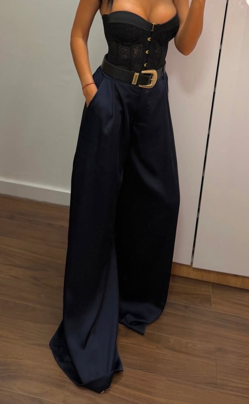 Satin Pants With Belt