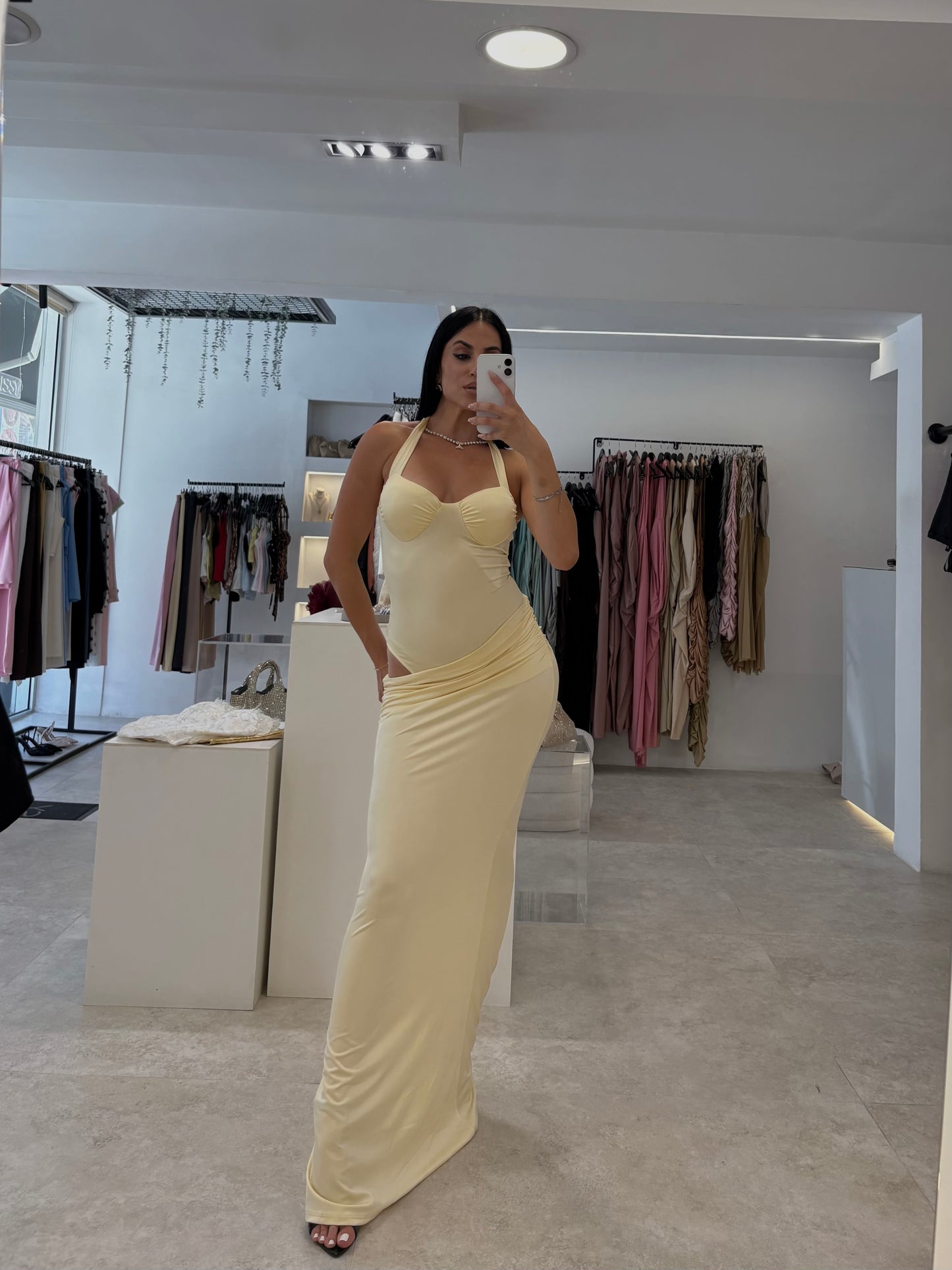Maxi Dress With Cut Detail ￼