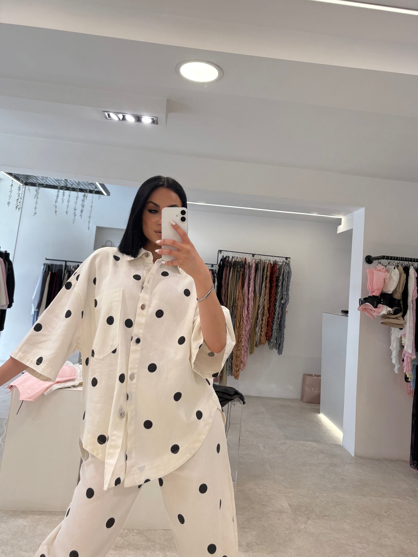 Lumina White Polka Dot Set