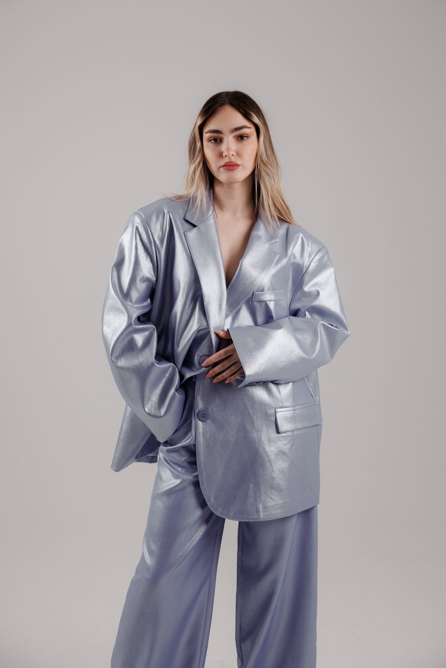 Lumina Metallic Blazer in Lime