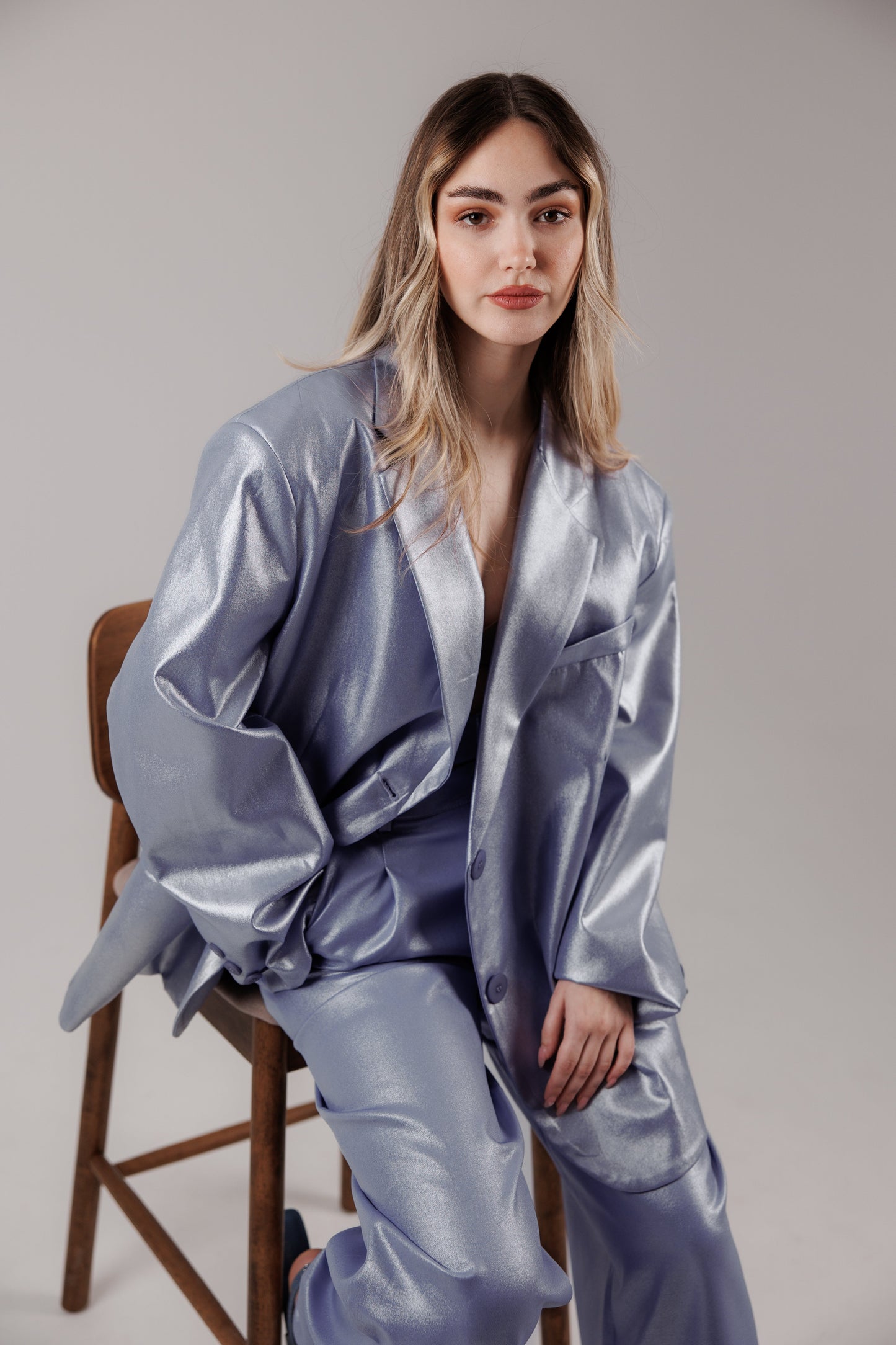 Lumina Metallic Blazer in Lime
