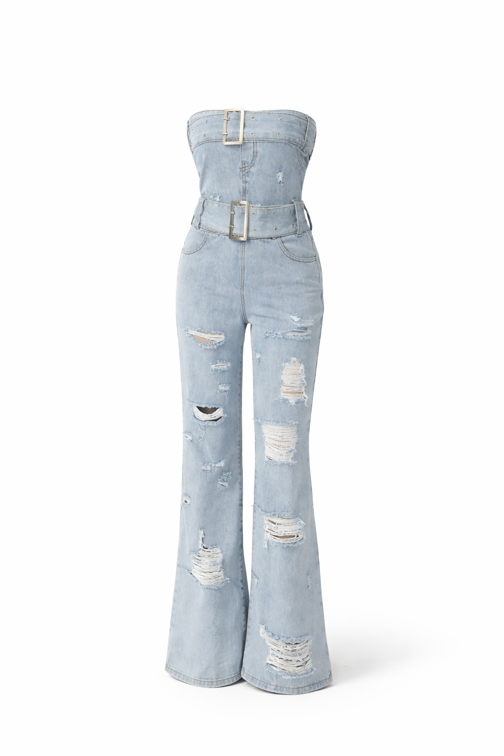 Strapless Jean Jumpsuit