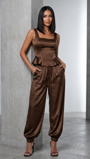 Satin Brown Set