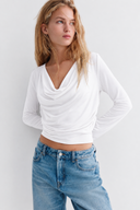 Cowl Neck Long Sleeve Top